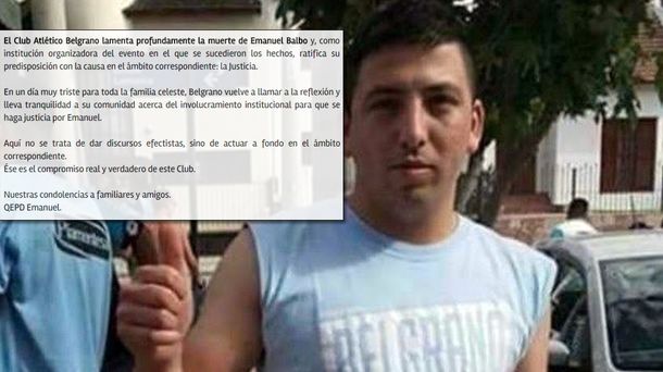 Belgrano lamentó la muerte de Baldo
