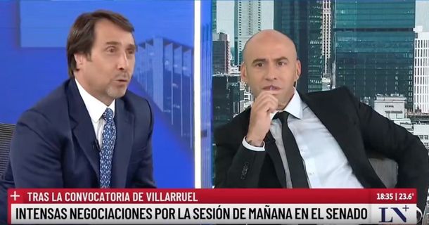 En LN+ filtraron en vivo chat de WhatsApp de Esteban Trebucq sobre la interna Javier Milei - Victoria Villarruel