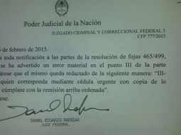se conocio la aclaracion de rafecas se conocio la aclaracion de rafecas