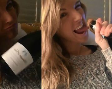 Se quiso hacer la sexy con una botella de champagne y cometió un doloroso error