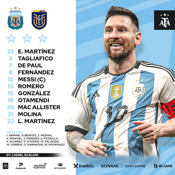 Dorsales seleccion argentina 2023