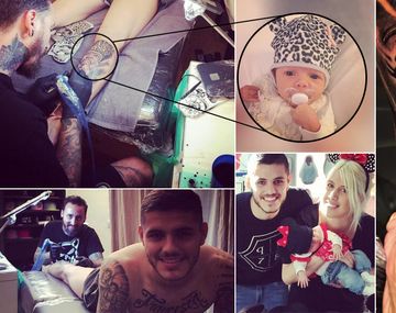 Mirá el nuevo tatuaje de Icardi con la cara de su hija