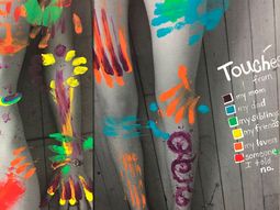 Las marcas, con diferentes colores, representan a las distintas personas que tocan el cuerpo Las marcas, con diferentes colores, representan a las distintas personas que tocan el cuerpo