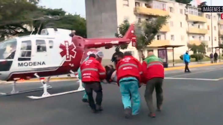 VIDEO: Lo atropelló un colectivo y lo trasladaron en helicóptero