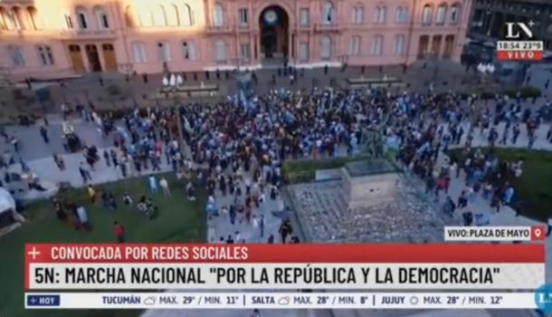 Floja convocatoria de Macri y Milei: muy pocos libertarios marcharon a Plaza de Mayo