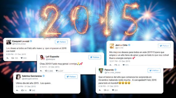 Los famosos despidieron el 2015 en las redes con emotivos mensajes