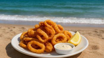 Comer rabas frente al mar. Comer rabas frente al mar.