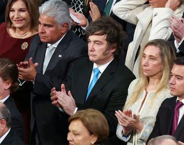 Javier Milei y Karina en la ceremonio del Nobel de la Paz.