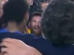 Messi y el amuleto, en plena euforia tras la hazaña Messi y el amuleto, en plena euforia tras la hazaña