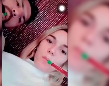 Polémica total: el video del Kun Agüero fumando de una pipa con una joven modelo