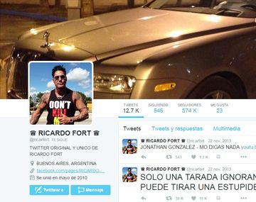 Captura de la cuenta de Twitter de Ricardo Fort