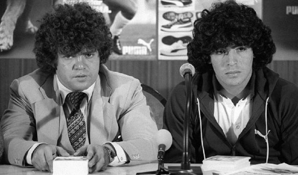 Jorge Cyterszpiler junto a un joven Diego en sus comienzos