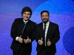 Javier Milei en la Fundación Faro, junto a Agustín Laje. Javier Milei en la Fundación Faro, junto a Agustín Laje.