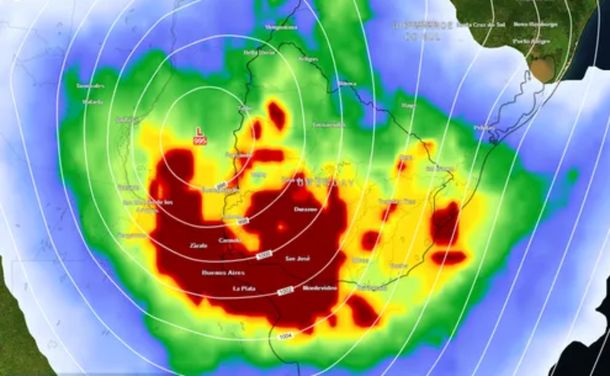 Se espera un temporal en Buenos Aires para el próximo martes. Fuente: Meteored. Se espera un temporal en Buenos Aires para el próximo martes. Fuente: Meteored.