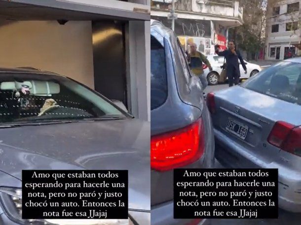 Insólito: la China Suárez chocó el auto por esquivar a periodistas