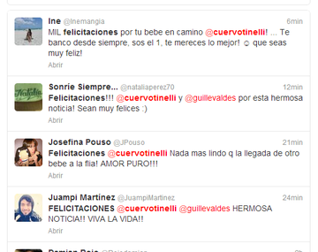 Repercusiones del embarazo de Valdes y Tinelli en la web