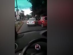Indignado, quiso encerrar a un auto y terminó chocando contra un árbol