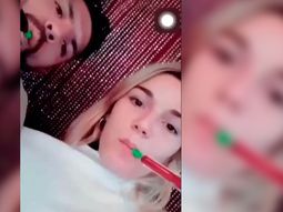 Polémica total: el video del Kun Agüero fumando de una pipa con una joven modelo