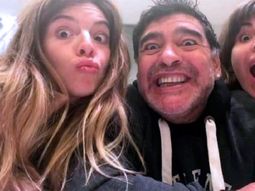Diego Maradona acompañó a Dalma en la presentación de La hija de Dios