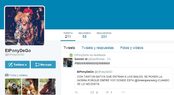 El pony del boliche ya tiene cuenta de Twitter