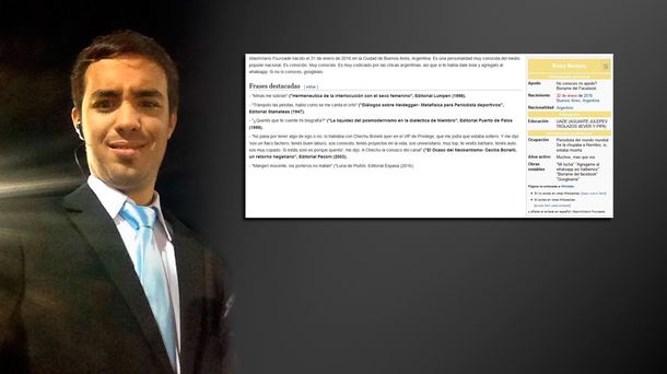 El periodista Maximiliano Fourcade y todas sus frases ya están en Wikipedia
