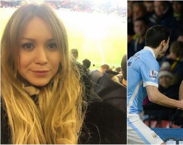 Karina viajó a Londres para alentar al Kun y celebró su triunfo en las redes