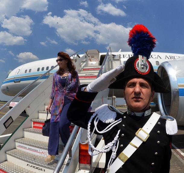 Cristina llegó a Italia para su encuentro con el Papa