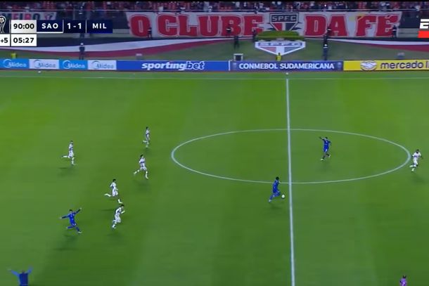 Escándalo en el final de San Pablo vs. Millonarios: el árbitro terminó el partido en pleno contragolpe colombiano
