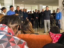 Mauricio Macri con familiares de la tripulación del ARA San Juan