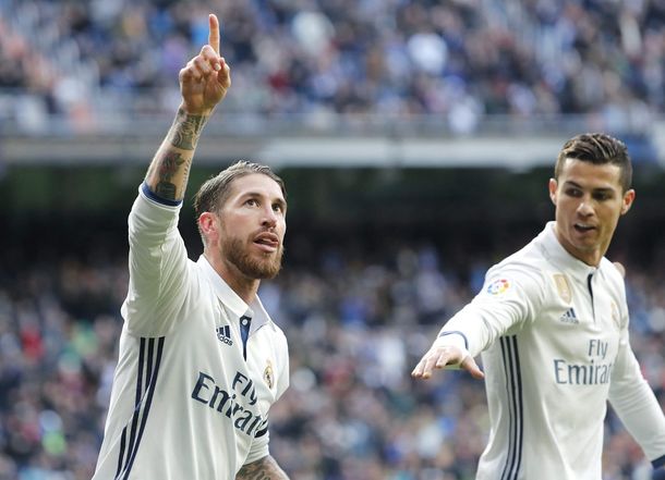 Ramos marcó dos para el Real Madrid ante el Málaga