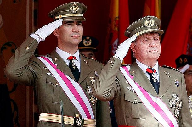 Felipe de Borbón y el rey Juan Carlos