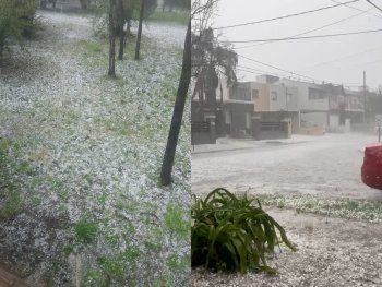 Cayó granizo y sigue el alerta por tormentas: los videos