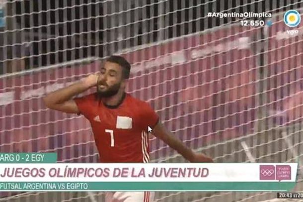 Un jugador de futsal egipcio provocó al público argentino y casi ocasiona un escándalo en el primer día de los Juegos Olímpicos
