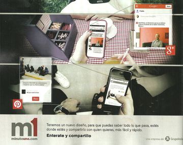 La promo de minutouno llegó a la revista Gente