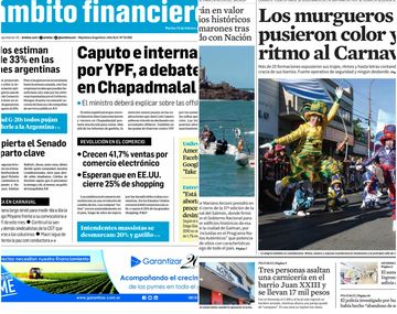 Tapas de diarios del martes 13 de febrero de 2018