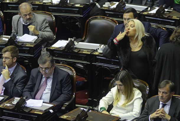 Elisa Carrió durante el debate por el aborto legal