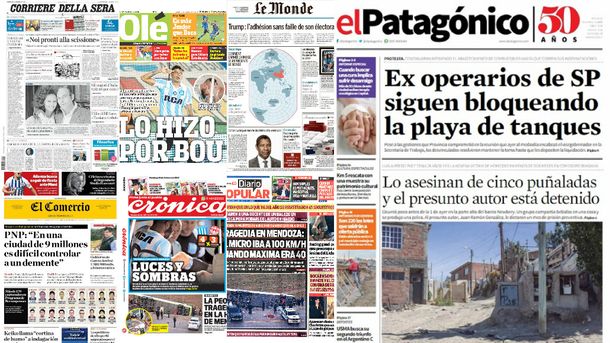 Mirá las tapas de los diarios