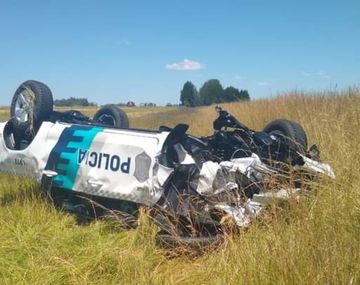 Trasladaban patrulleros 0 Km a Mar del Plata y uno quedó destrozado tras choque y vuelco