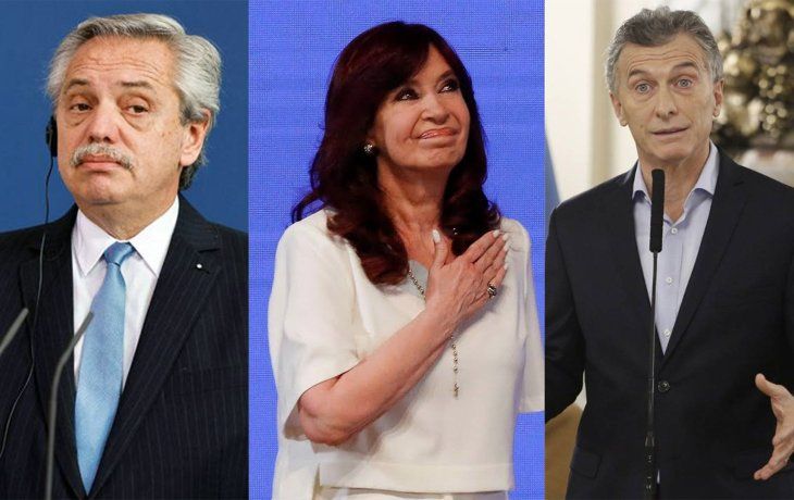 Expresidentes Alberto Fernández, Cristina Kirchner y Mauricio Macri.