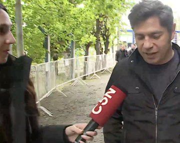 Axel Kicillof con C5N antes del acto por el Día de la Lealtad Peronista.&nbsp;