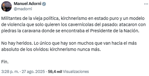Manuel Adorni repudió a los Manuel Adorni repudió a los