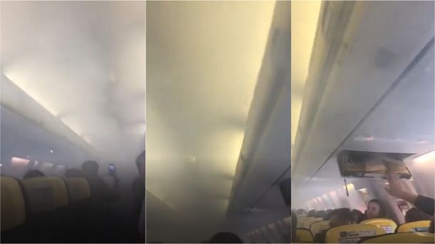 VIDEO: Pánico en un avión porque la cabina se llenó de humo en pleno vuelo