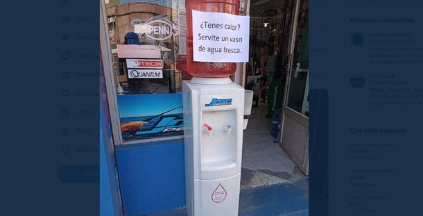 Lanús: un negocio puso un dispenser con agua fría para todos