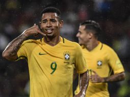 Gabriel Jesús celebra el primer tanto de Brasil ante Venezuela en Mérida por Eliminatorias Gabriel Jesús celebra el primer tanto de Brasil ante Venezuela en Mérida por Eliminatorias
