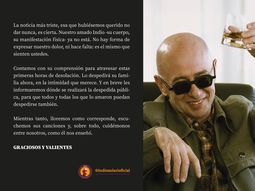 La familia del Indio Solari confirmó que habrá despedida pública: qué se sabe La familia del Indio Solari confirmó que habrá despedida pública: qué se sabe