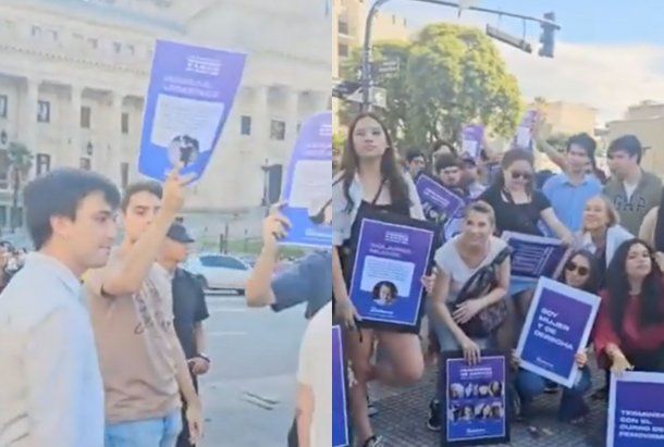 Marcha 8M: apareció un grupo de libertarios con consignas antifeministas y fueron abucheados