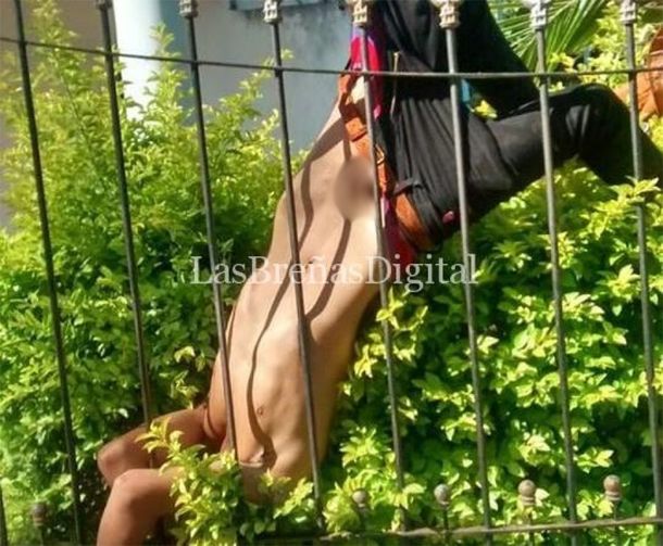 Así quedó un ladrón borracho que intentó asaltar una casa