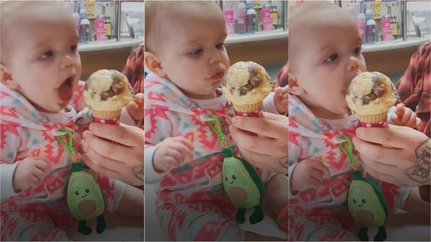 VIDEO: La inesperada reacción de una bebé que probó helado por primera vez