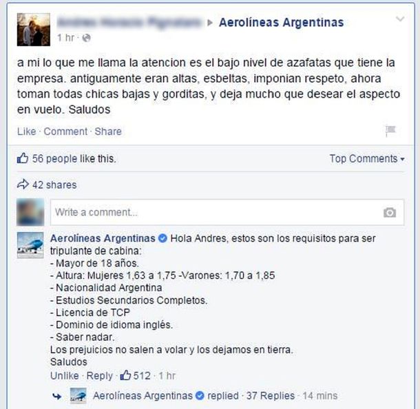 Conocé la respuesta de Aerolíneas Argentinas que se hizo viral