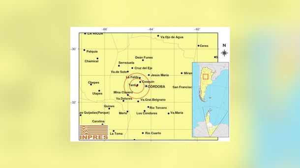 Córdoba: se registró un sismo de 4,4 grados en la escala de Richter cerca de Tanti